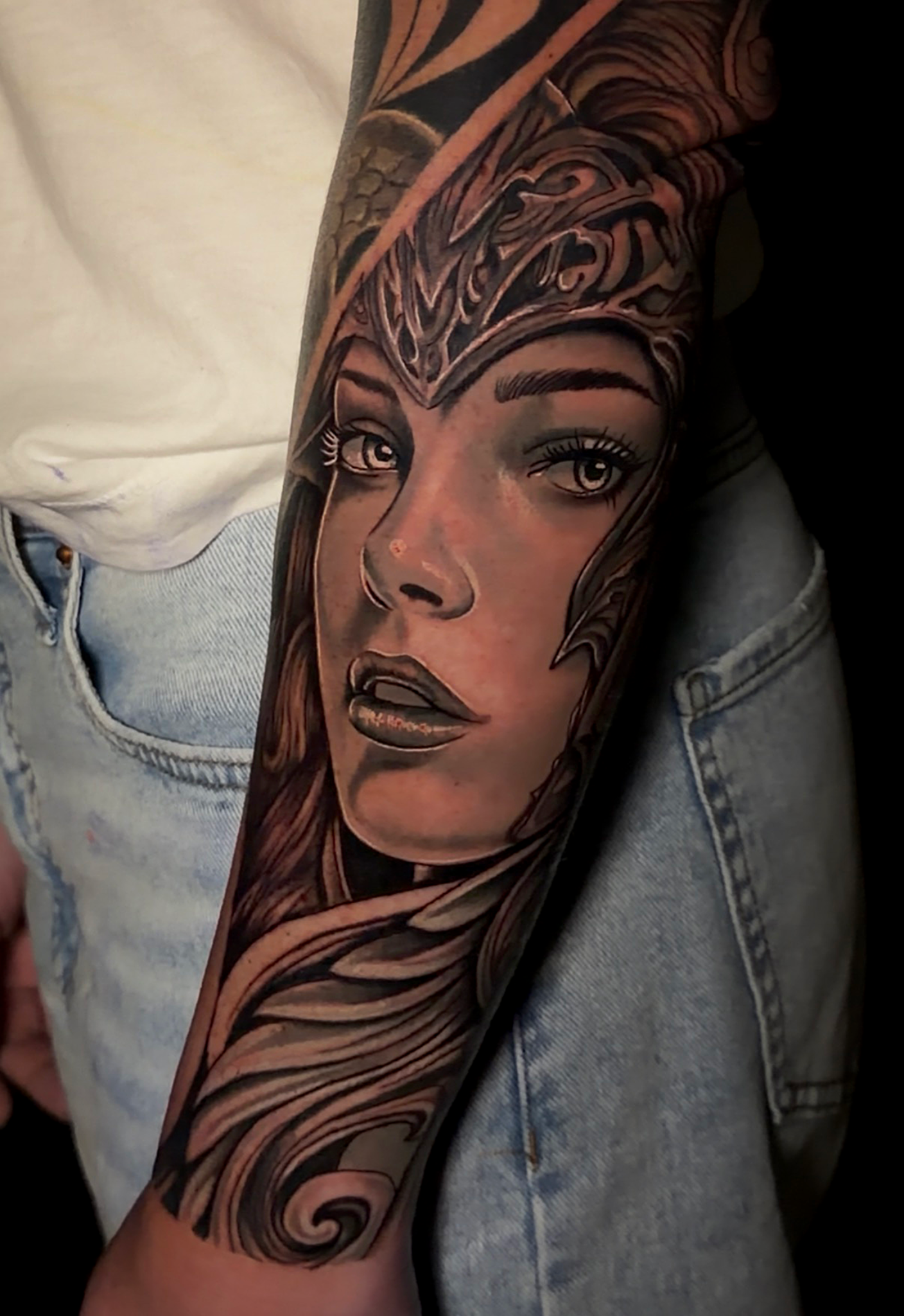 Warrior portrait forearm sleeve